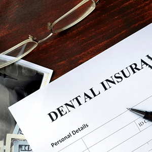 a dental insurance form for the cost of root canals