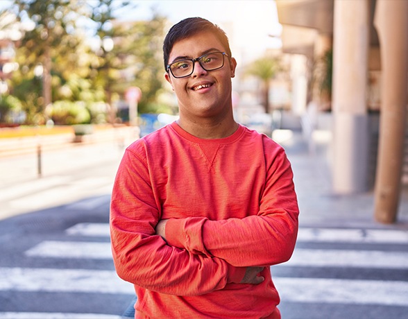 teenage boy with Down syndrome