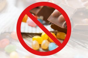 crossed out Halloween candy